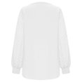 thumbnail image 6 of Fnooota Women's Tops 2025, Crew Neck Long Sleeve Casual Lace Pullover Shirts White Size L, 6 of 6