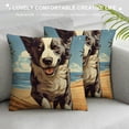 thumbnail image 3 of GOSMITH  Border Collie Beach Summer Vacation Throw Pillow, Multicolor, 3 of 5