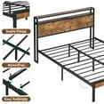 thumbnail image 6 of CASEMIOL Queen Bed Frame with Storage Headboard, Charging Station, USB Ports Outlets, Queen Platform Bed Frame Wood for Adult Teen Bedroom Furniture, No Box Spring Need, No Noise, Easy Assembly, Brown, 6 of 7