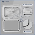 thumbnail image 6 of Five Oceans Boat Hatch, Marine Access Hatch, Boat Hatch Lids, Recessed Handle Locking System, 10-5/8" x 14-3/4", White Premium Series - FO3624, 6 of 9