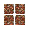 thumbnail image 2 of Disketp Retro Coffee Funny Coasters,4 Pcs Leather Coasters With Holder, Perfect Housewarming Hostess Gifts,Protect Furniture From Water Marks Scratch And Damage, 2 of 9