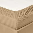 thumbnail image 4 of Home Sweet Home Dream Striped 1200 TC Egyptian Cotton Deep Pocket Bed Sheet Set Taupe Hypoallergenic,Fully Elasticized Fitted Sheet,Cooling Full, 4 of 5