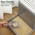 thumbnail image 6 of Cat Litter Box with Litter Scoop, Extra Large Foldable Enclosed Cat Litter Box with Lid, Front Entry Top Exit Kitty Box, Drawer Type Cat Litter, Easy to Clean (Grey), 6 of 9