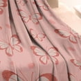 thumbnail image 3 of Pink Butterfly Pattern Blanket,Comfortable Soft Flannel Throw Blanket,All Season,Warm Lightweight Blankets for Sofa Bed Couch Living Room Chair,30"x40", 3 of 4