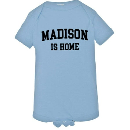 

PleaseMeTees™ Baby Madison Wisconsin Is Home Born In From Badgers Onsie