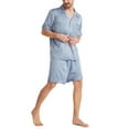 Itsun Men Silk Pajamas Set,Mens Pajama Set Short Sleeve 2PCS Sleepwear
