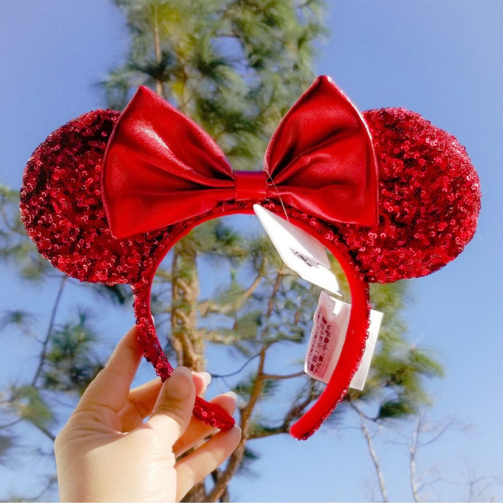 Disney Minnie Mouse Red Sequins and Red Bow Ears Headband NWT multi holiday 1 Red Sequin Minnie Mouse Ears - Etsy main image 4