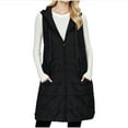thumbnail image 4 of Lmueinov Womens Long Puffer Vest with Hood, Lightweight Sleeveless Quilted Jacket with Pockets Zip Up Winter Warm Outerwear, 4 of 7