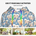thumbnail image 4 of Picia Funny Cute Healthy Teeth Pattern Casual Women's Hoodie, Hooded Sweatshirt with Kangaroo Pocket, Comfortable Pullover with Eye-catching Drawstrings-Small, 4 of 7