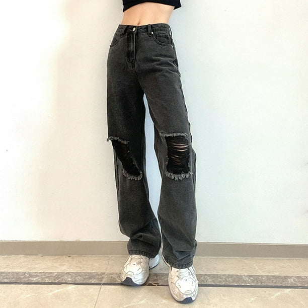 Pantalon large a trou cheap