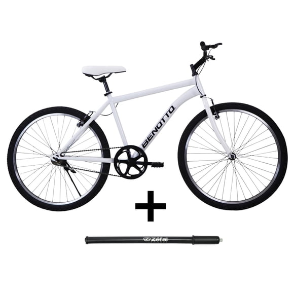 Combo Bicicleta BENOTTO PMO R26 Blanca con Bomba de Aire