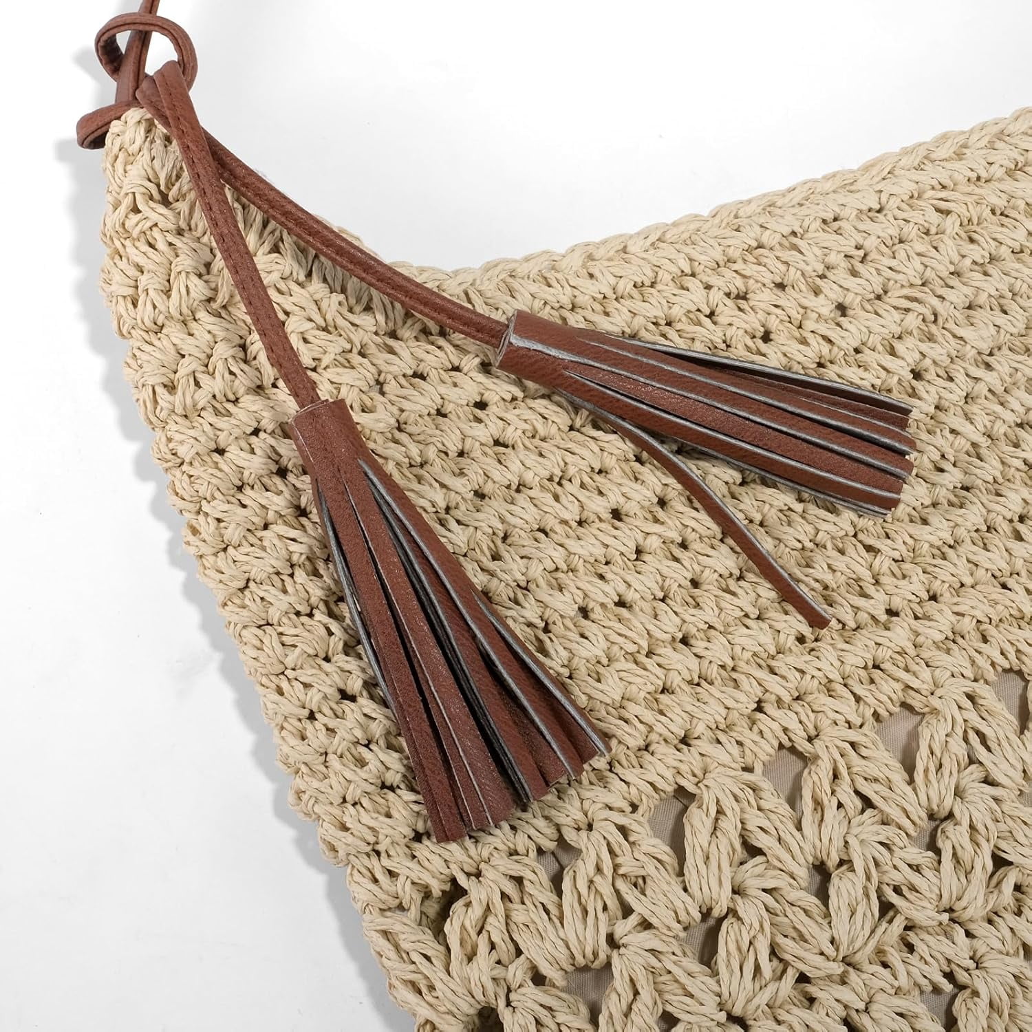 Straw Purses for Women 2025, Large Beach Bag Summer Woven Tote Bag with Tassels Beach Tote for Vacation