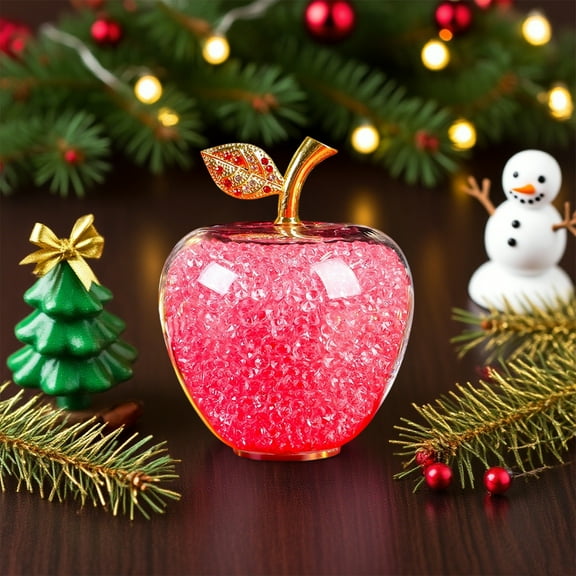 1 PC Crystal Apple Figurine Paperweight Craft Decoration Table Top Ornament Statue Fruit Collectible Ornament Home Decor