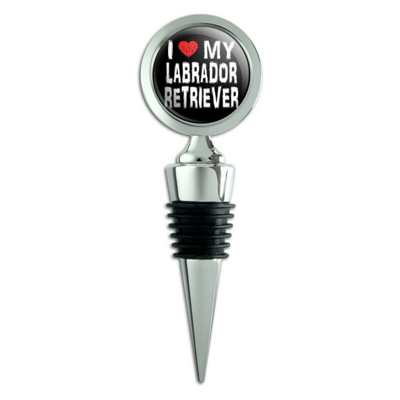 I Love My Labrador Retriever Stylish Wine Bottle Stopper