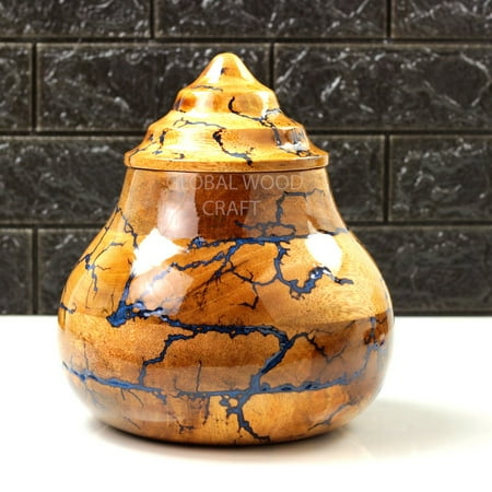 

Rosewood With Risin Unique Urn| Human Ash Large Cremation Adult Urn |Male & Female Ashes Fractal Burning With lid Funeral Pet Container