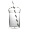 thumbnail image 4 of Vaso de vidrio con pajita, vaso de vidrio de gran capacidad, recipiente para bebidas domésticas de 500 ml (16.91 oz)., 4 of 7