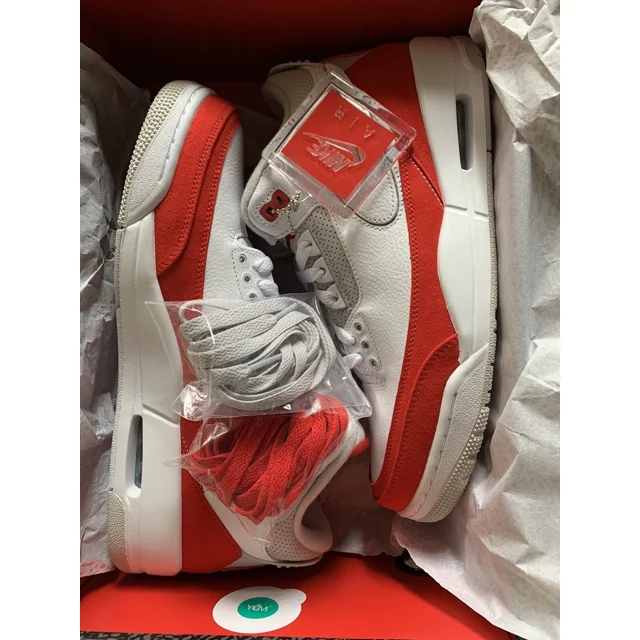 Ni - ke Ni - ke Air Jordan 3 Retro Tinker SP White Red CJ0939-100 Sz 11 Missing Swoosh