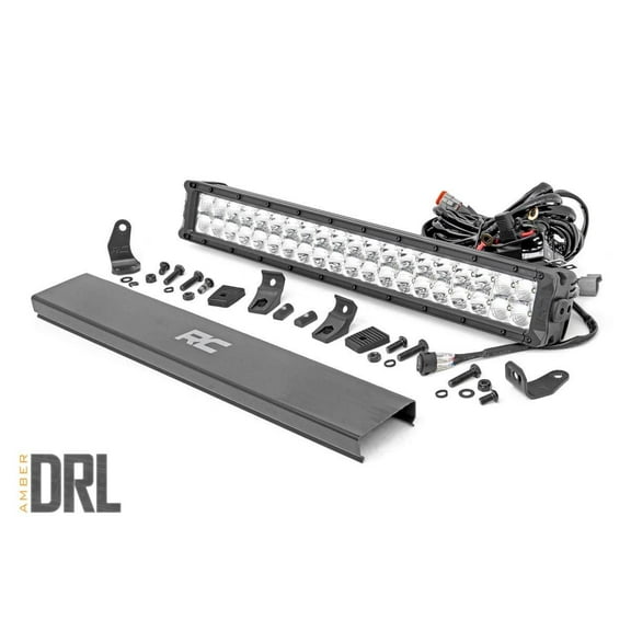 Rough Country 20" Chrome Series Dual Row LED Light Bar | Amber DRL - 70920DA