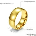 thumbnail image 6 of 4/6/8mm Black Gold Silver Band Mens Women's 316L Stainless Steel Rings Size 5-13, 6 of 9