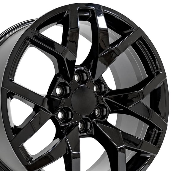 OE Wheels CV66 20 Inch Rim Fits Suburban 1500 Z71 Style 6x139.7 20x9 Gloss Black - Hollander 14076 (1)
