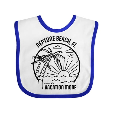

Inktastic Summer Vacation Mode Neptune Beach Florida Gift Baby Boy or Baby Girl Bib