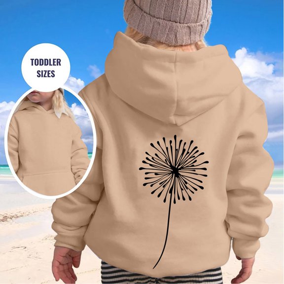 Hpapadks Toddler Hoodie Children Letter Hoodie Casual Pullover Everyday Wear Boys Sweatshirts Khaki 4-5 Years