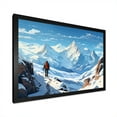 thumbnail image 2 of Designart "Solitude in Winter Mountains Hiking and Skiing" Sports Framed Wall Art Decor - Modern White Hiking Entryway Framed Wall Art, 2 of 6