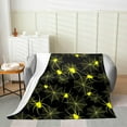 thumbnail image 2 of Spider Web All Season,Blanket Halloween Theme Plush Throw Blanket, for Sofa Couch Kids Yellow Spider Flannel Fleece Blanket Luxury Spider Animal Bedroom Twin 60"x80", 2 of 6