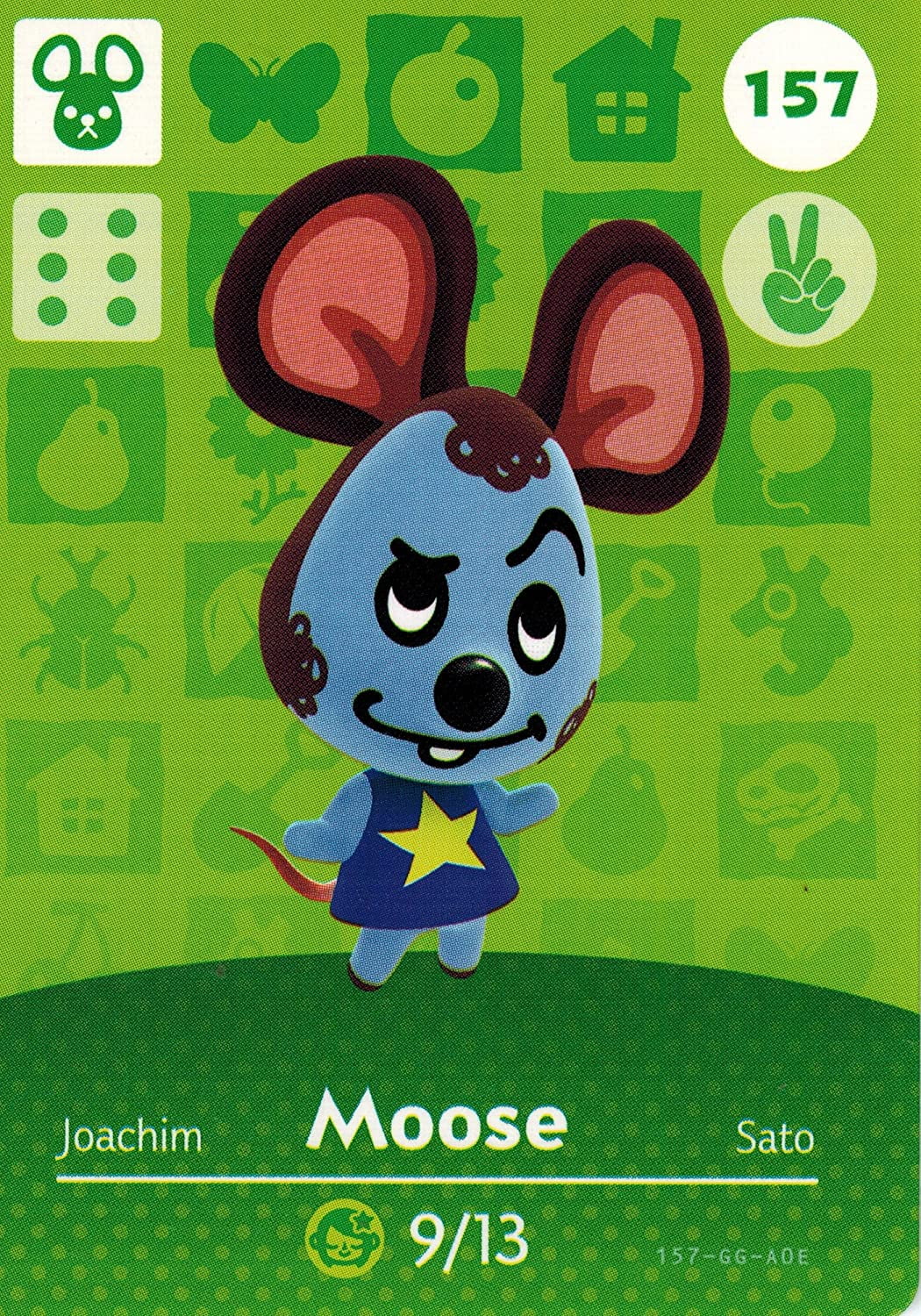 Nintendo Animal Crossing Happy Home Designer Amiibo Card Moose 157/200 USA  Version - Walmart.com - Walmart.com