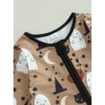 thumbnail image 6 of Bagilaanoe Newborn Baby Boy Girl Halloween Pajamas Pumpkin Print Long Sleeve Footed Jumpsuits 3M 6M Infant Zipper One Piece Rompers, 6 of 8