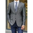 thumbnail image 2 of Jacket, Slim Fit Wool Handmade Classic Design Men's Dark Gray Stylish Jacket, 2 of 3