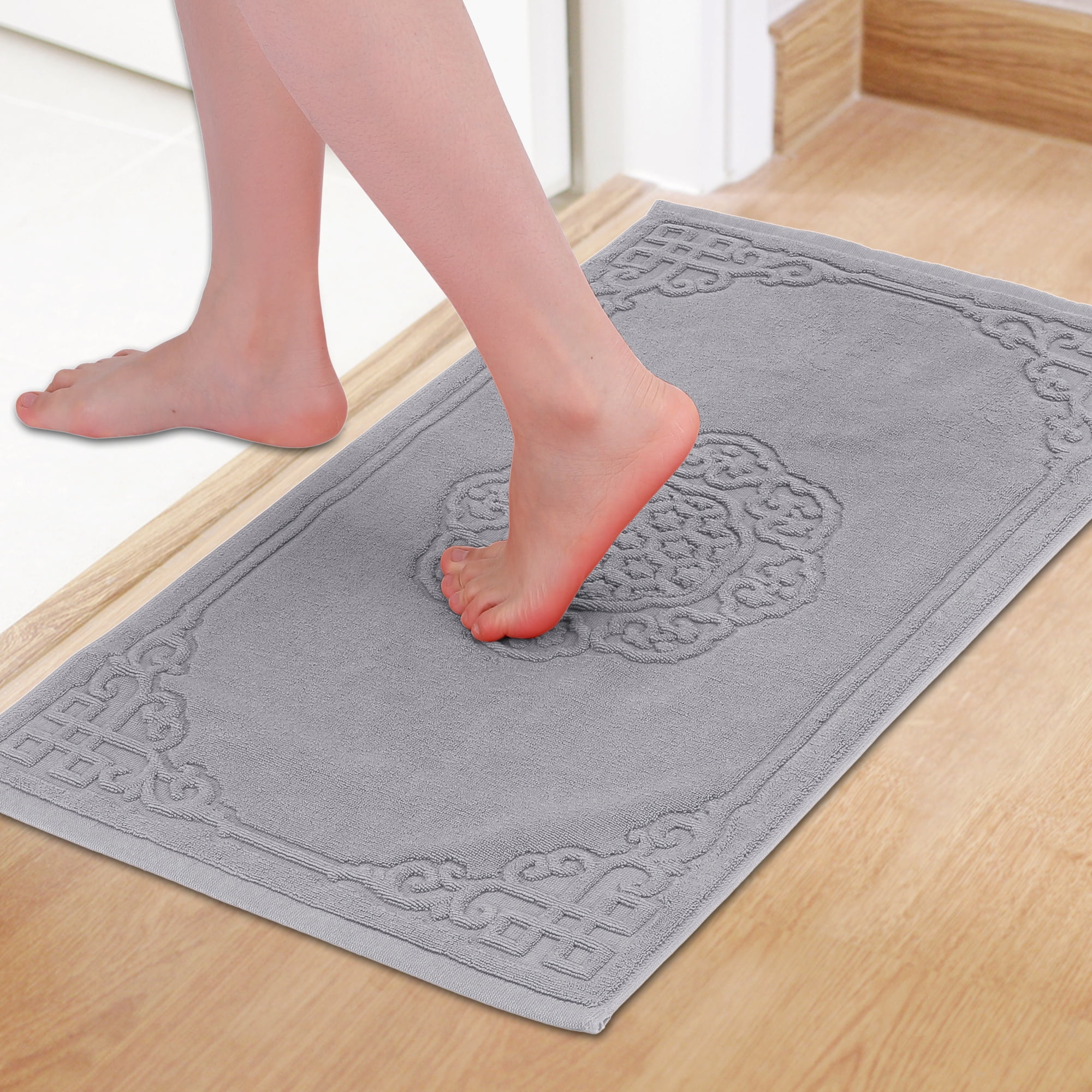 Unique Bargains Absorbent and Machine Washable Shower Bathroom Floor Towel Grey