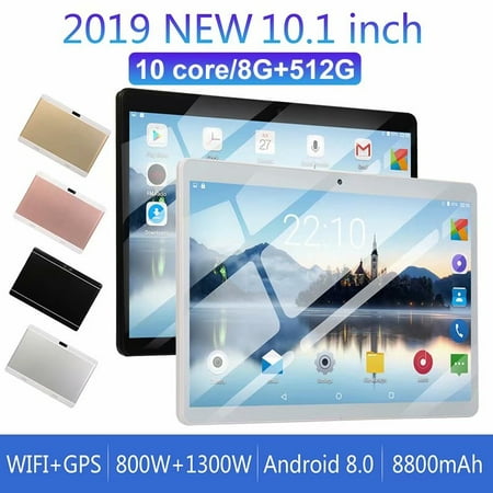 10.1inch 8G+512G WiFi Tablet Android 8.0 HD 1960 x 1080 Bluetooth Game