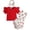 Red-GkT, variant on Tigivemen Newborn Baby Girl Clothes Bodysuit Romper and Flutter Sleeve Tops with Headbands Infant Summer Spring Outfits Red,12-18 Months
