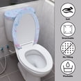 thumbnail image 3 of HELLHERO Flamingo and Coconut Tree Pattern Polyester Toilet Covers Set for Hotel Home Thankful Fall Toilet Top Cover Set with Soft 2-Piece, Easter, 3 of 8