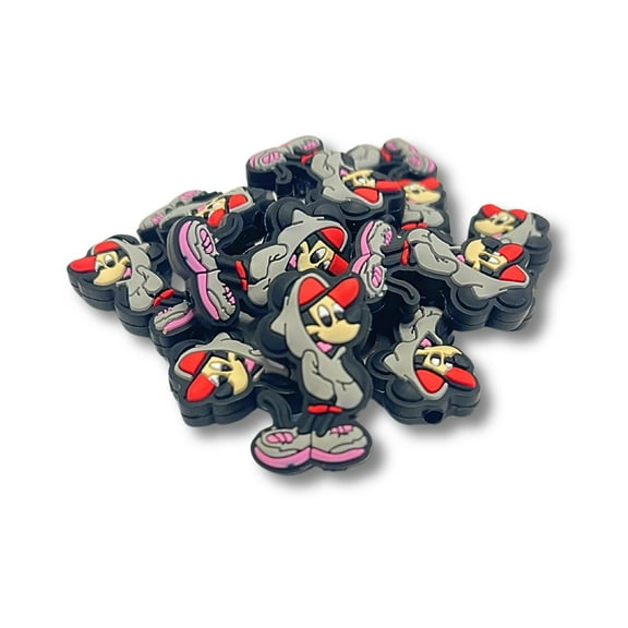 Gray Hoodie Mouse Ears Silicone Focal Bead  12pk Magical Mix Kit Bulk for Freshie Hangers Pens Boot Organizer Supplies Wristlet Keychain Beadable Pens