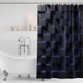 thumbnail image 3 of Blue Black Cubes Shower Curtain, Waterproof Shower Curtains for Bathroom, Modern Geometric Abstract Art Washable Fabric Bathtub Curtain Set Bath Decor with 12 Hooks 48"x72", 3 of 8