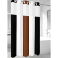 thumbnail image 4 of Brown Black White Boho No Hook Shower Curtain Waterproof, Bathroom Curtains with Snap in Liners and See Through Top Window, Contemporary Modern Art Hotel Style Bathtub Curtains Shower 54"Wx78"L, 4 of 8
