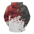 thumbnail image 4 of Men's Blood Graphic Print Hoodie Masquerade Party Essential Lightweight Horror Comfort Halloween Christmas Hooded Sweatshirt Polyester Spandex Blend Pocket Pullover, 4 of 5