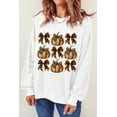 thumbnail image 7 of Women's Beige Leopard Print Bow Knot Pullover Sweatshirt | [ZhiHiMeRi] | (US 20-22)2XL, 7 of 7