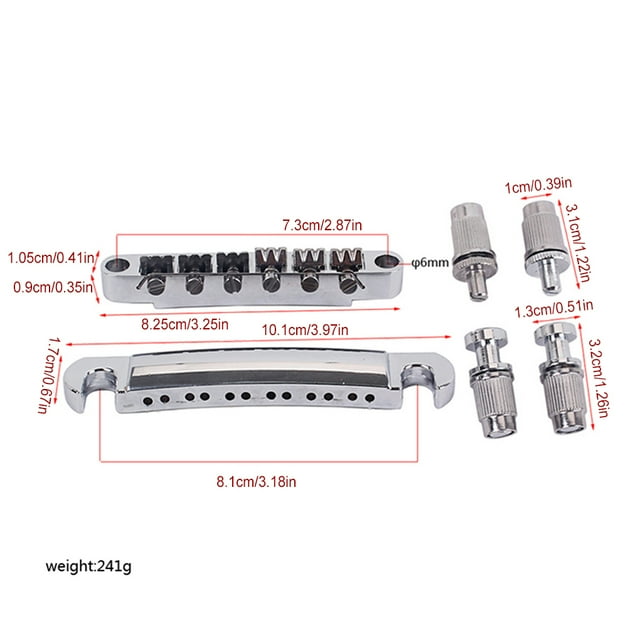 Electric Guitar Bridge Hardness Bridges Set made; fine craftsmanship Decorative Chrome Color Wear-resistant Beginner Use Replacement