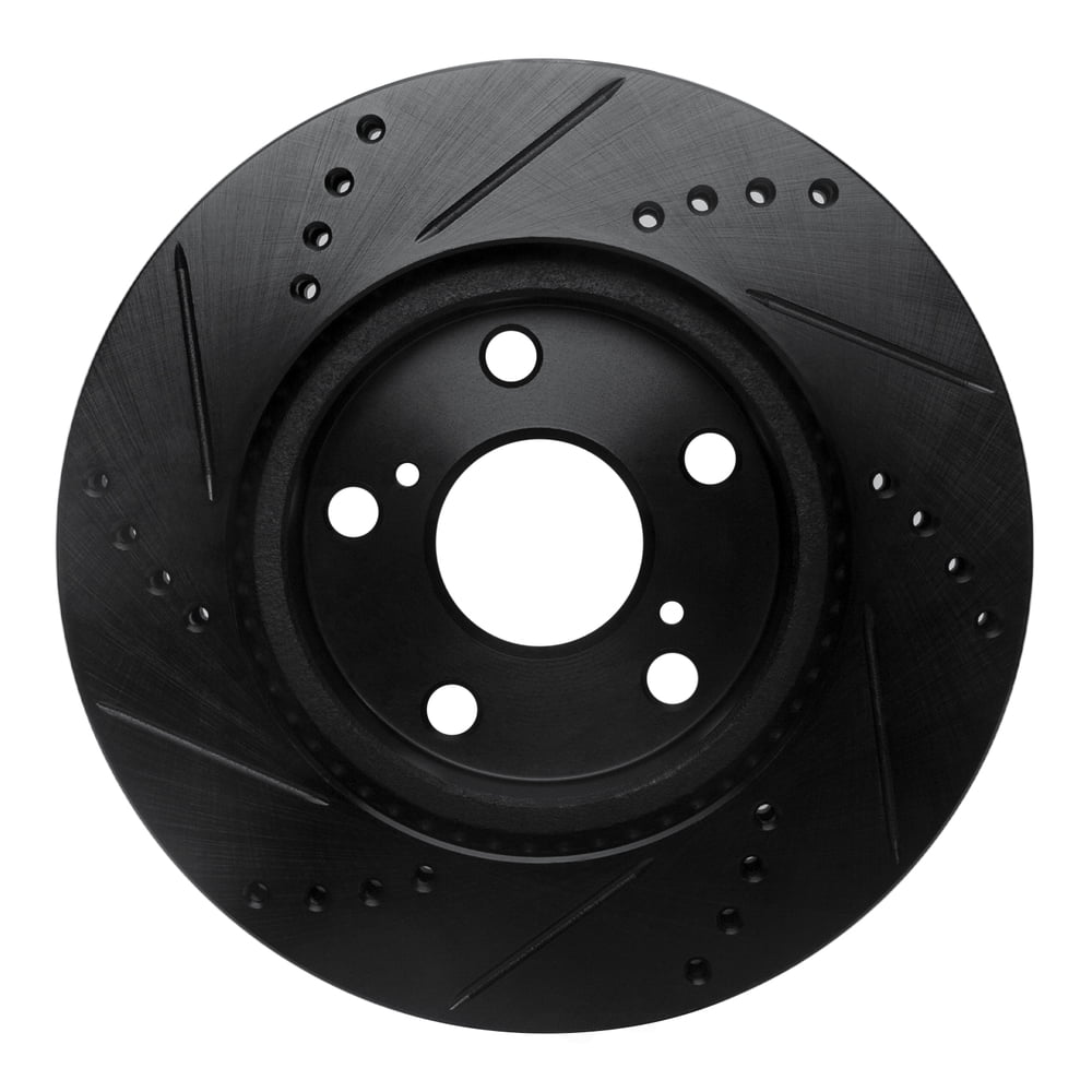 Dynamic Friction Company 633-76135R DFC Brake Rotor - Drilled And Slotted - Black