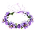 thumbnail image 2 of 3 coronas de flores, diademas bohemias, guirnalda floral, diadema para niñas, para sombrero, adorno, fiesta, festival, playa, viaje, accesorios de boda (rojo). Púrpura. Champán), 2 of 5