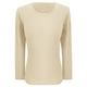 thumbnail image 3 of MHFRRA Camiseta Informal de Manga Larga Acanalada con Cuello Redondo y Corte Entallado para Mujer Beige, 3 of 4