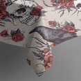 thumbnail image 3 of Halloween Skulls Ravens and Roses Rectangle Tablecloth 60"x84",Waterproof Polyester Rectangle Table Cloth, Wipeable Spillproof Polyester Tablecloth for Dining, Camping, Indoor and Outdoor, 3 of 5