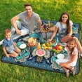 thumbnail image 7 of Intricate Teal Floral Tapestry Design Waterproof Picnic Blanket with Foldable Zipper, Suitable for Outdoor Use, Suitable for Travel, Camping, Beaches, Parks, Grasslands, Picnic Blanket Accessories, 7 of 7