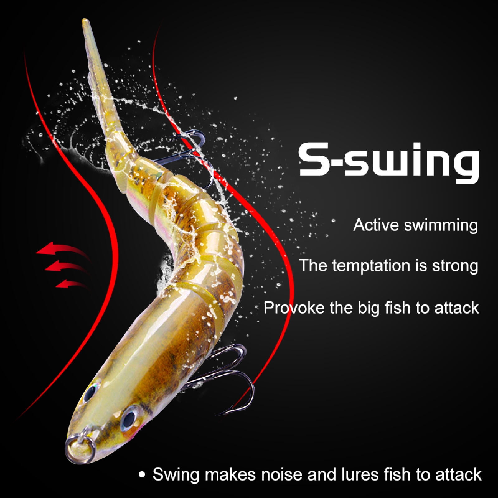 HENGJIA Fishing Lures 12PCS Multi Jointed Fish Fishing Kits Slow Sinking Lifelike Swimbait Freshwater and Saltwater for Trout Bass Lures