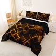 thumbnail image 3 of Castle Fairy Abstract Neon Block Queen Comforter Set 3 Pieces,Minimalism Glowing Geometric Comforter Sets Queen,Orange Black,Reversible,1 Comforter and 2 Pillowcases, 3 of 6