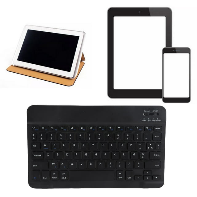 French Keyboard Slim Waterproof Scissor Style AZERT Keyboard for Tablet Phone Computer Travel