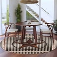 thumbnail image 4 of Farm Plaid Large Area Rugs for Bedroom Living Room, Soft Non Slip Carpet Bedside Rug, West Texas Star Rustic Farmhouse Black Brown Round Floor Cover Kitchen Accent Rug 7' for Dining Room/Office, 4 of 9